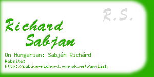richard sabjan business card